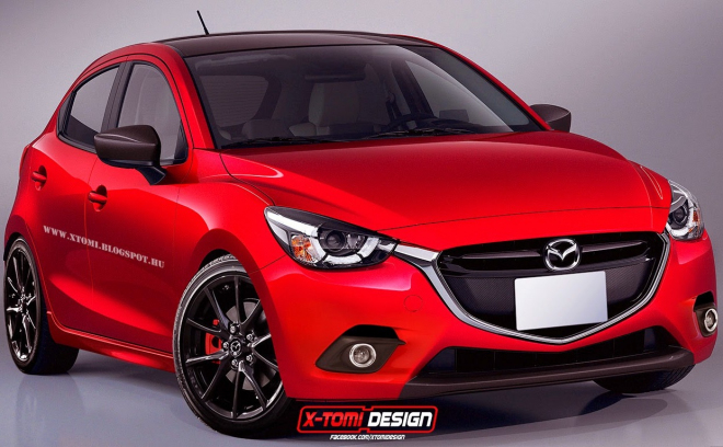 Mazda 2 MPS se ukázala na ilustraci, skutečné vzezření by mohlo být agresivnější