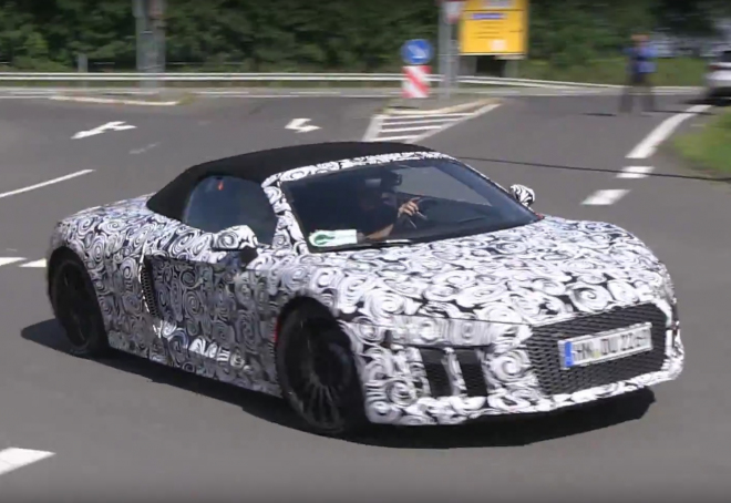 Nové Audi R8 Spyder nachytáno při testech, hned na Ringu a v okolí (video)