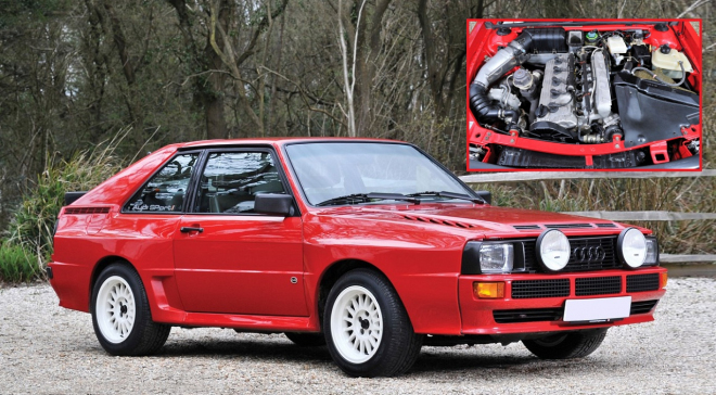 K mání je 1 ze 164 Audi Sport Quattro. Má dokonalou barvu, historii i stav