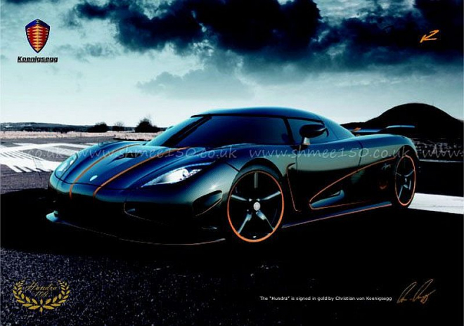 Koenigsegg Agera R Hundra: stým Koenigseggem bude speciál dekorovaný zlatem