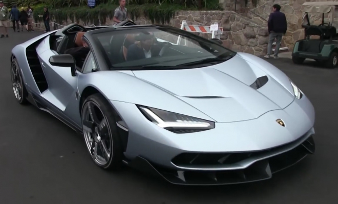 Lamborghini Centenario Roadster budí pozornost a hřmí i při pomalé jízdě (video)