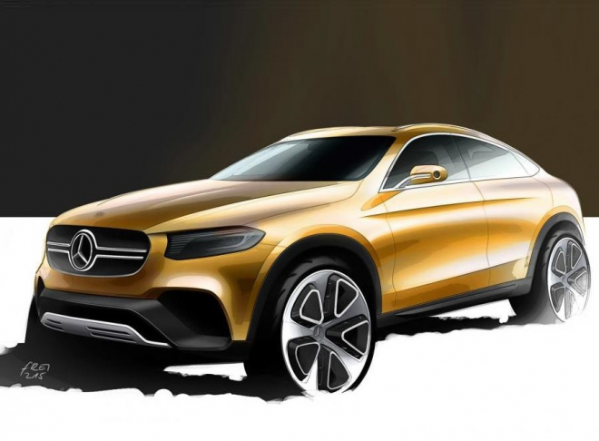 Mercedes GLC Coupe poodhalen oficiální skicou, cílí přímo na BMW X4