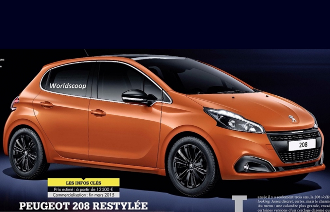 Peugeot 208 2015: facelift odhalen únikem, přinese novou masku a tříválec