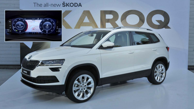 Škoda Karoq do detailu naživo: digitální přístrojovka v akci, RS na stole