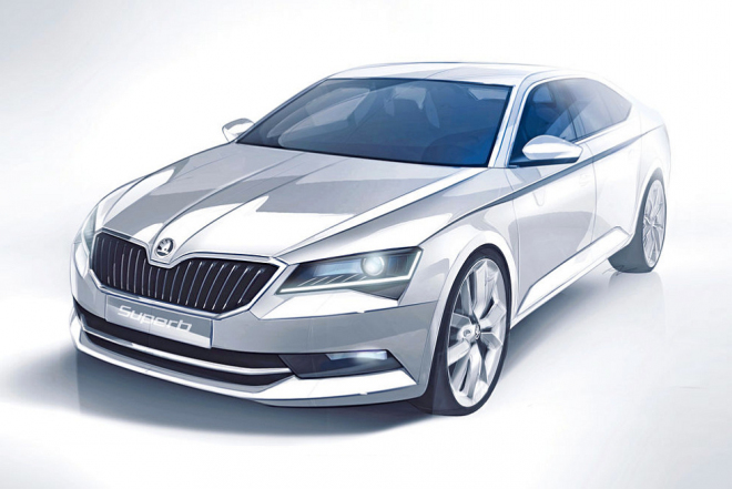 Škoda Superb 2015: oficiální informace a fotky odhalují design přídě i cenu