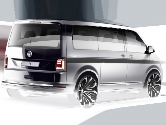 Nový VW Transporter T6 se ukázal na prvním obrázku, plně se odhalí v dubnu