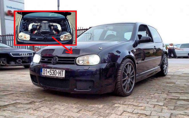 VW Golf s motorem V10 biturbo je šílenost roku, jede hrozivě